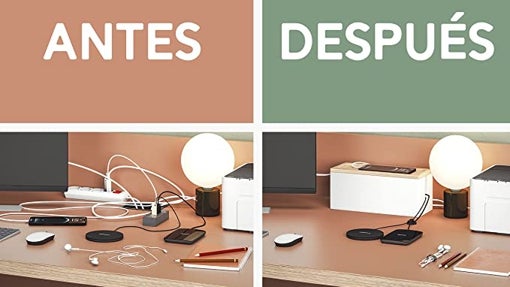 Nature Supplies 2 Cajas para Organizar Cables Hecha en Madera de Pino