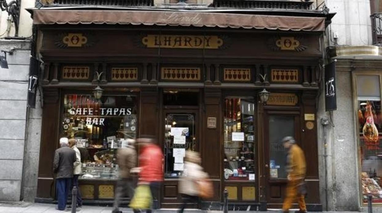 Fachada de Lhardy en la carrera de San Jerónimo de Madrid