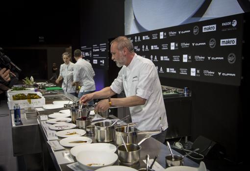 El chef, durante el congreso gastronómico