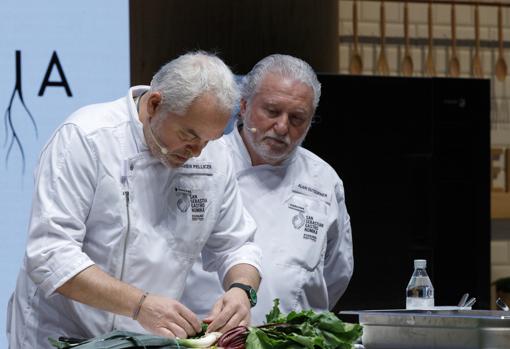 Xavier Pellicer y Alain Dutournier durante su ponencia conjunta