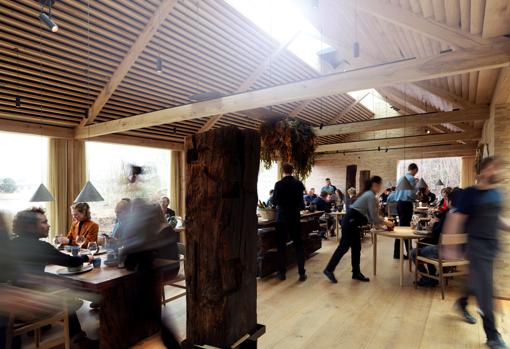 Una instantánea del interior del restaurante en Copenhague