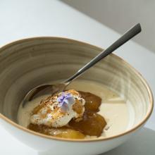 Variedad Fuji, caramelizada, del restaurante Carande de Navacerrada (Madrid)