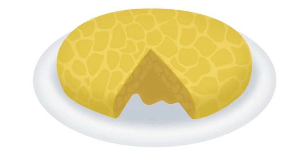 Propuesta del 'emoji' de la Tortilla de Patatas de Betanzos en el que se representa su principal característica, la jugosidad