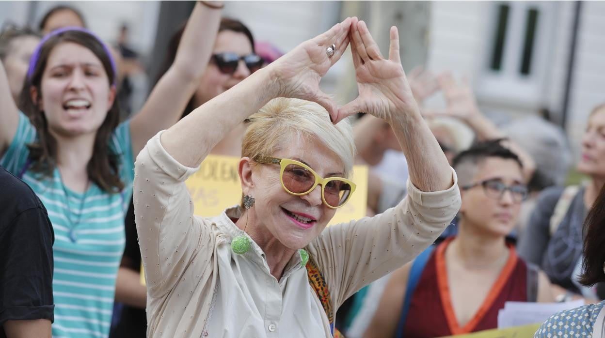 Karmele Marchante en un acto contra La Manada