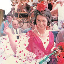 La entonces princesa Sofía con traje de flamenca, en 1968