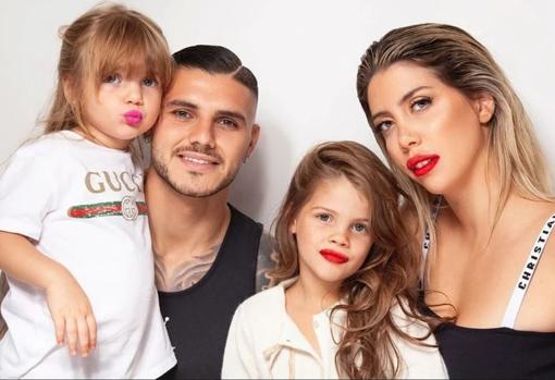 Wanda Nara y Mauro Icardi, con sus dos hijas