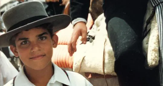 Najarro, en la Feria de Málaga cuando era pequeño