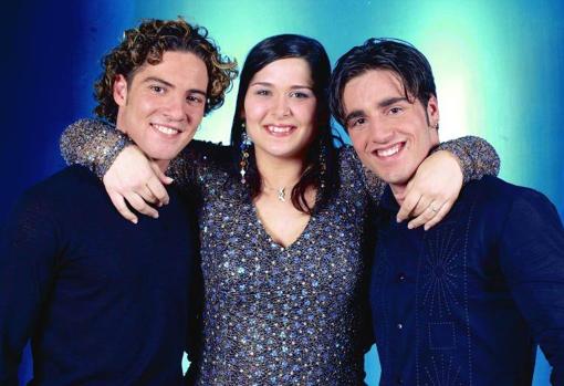 David Bisbal, Rosa López y David Bustamante en OT