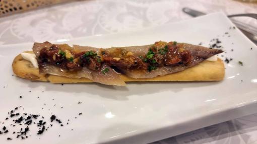 Una de las tostas de Avanico, en Jerez