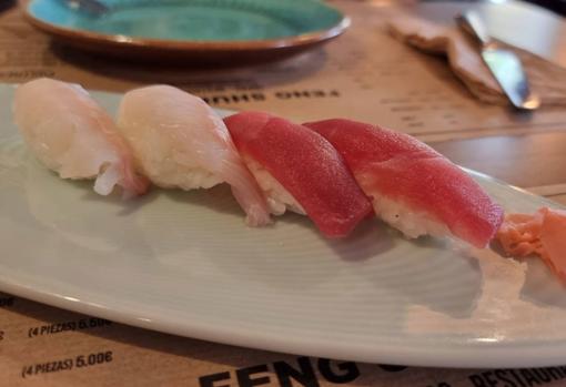 Nigiri de atún y dorada