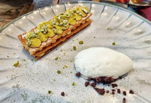 Milhojas de pistacho