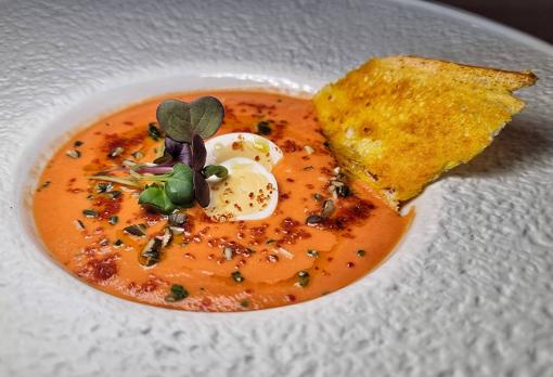 El salmorejo con tomates a la brasa