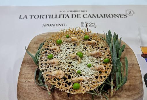 La tortillita de camarones de Aponiente