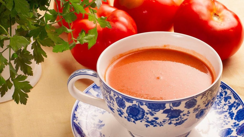 el gazpacho de taberna gaspar en marbella. 