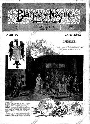 BLANCO Y NEGRO MADRID 17-04-1892