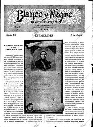 BLANCO Y NEGRO MADRID 12-06-1892