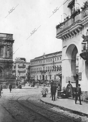 La plaza de San francisco, en Sevilla, a cominezos del S XX