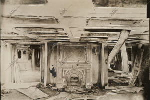 Estado en el que quedó el camarote del malogrado comandante del buque, Mr....