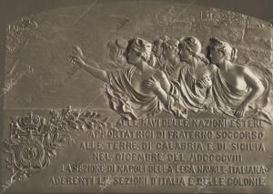 Una delicada muestra de la gratitud de Italia artística placa de bronce...