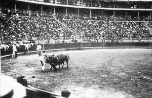 Machaquito Dando una estocada al quinto Toro de Parlado