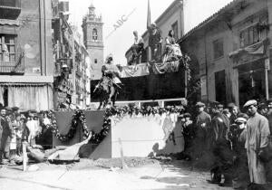 Falla instalada en la Plaza del Molino de la Robella, que obtuvo el primer...