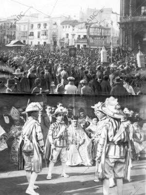 aspecto de la plaza de san Francisco al paso de la Procesión