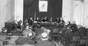 El salón de Actos del domicilio social durante la sesión inaugural de la...