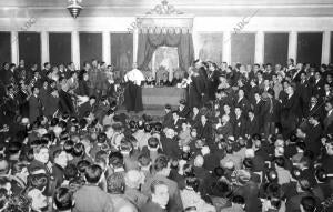 Solemne inauguración del instituto de Idiomas, bajo la presidencia del ministro...