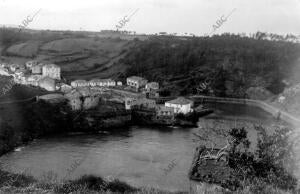 Pueblo pesquero de Viavelez en la brecha del Acantilado (Asturias)