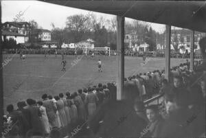 Estadio de san Juan al comenzar el partido del Osasuna contra el Badalona, cuyo...