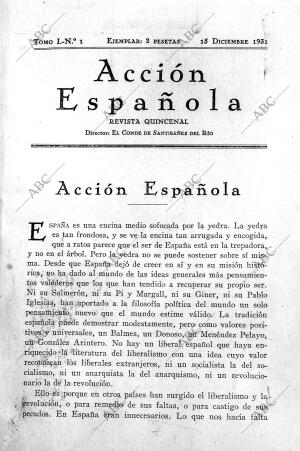 Primer número De "acción Española"
