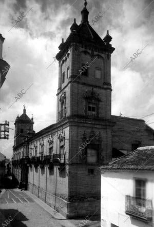 Vista parcial del palacio de los Marqueses de Benameji en el pueblo Ecija...