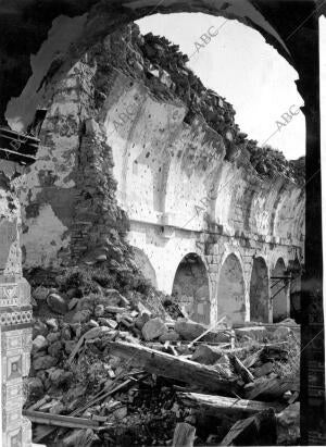 Santuario de santa María de la Cabeza, tal y como Quedó tras su destrucción...