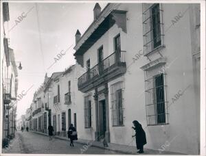 Calle nueva de Moguer (Huelva), en la cual Vivió Juan Ramón Jimenez, en el...