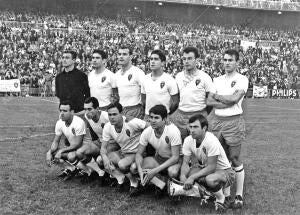 En la imagen el once inicial Zaragocista: Yarza
