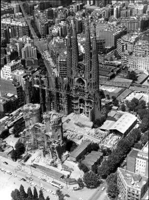 Vista aérea de la Sagrada Familia