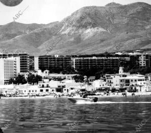 Vista general de la playa de Torremolinos (Málaga)