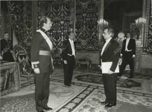 Ceremonia en el Palacio Real, de presentación de las cartas credencial de Samuel...