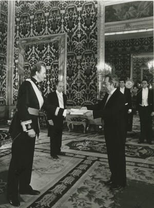 Ceremonia en el Palacio Real, de presentación de las cartas credencial de Samuel...