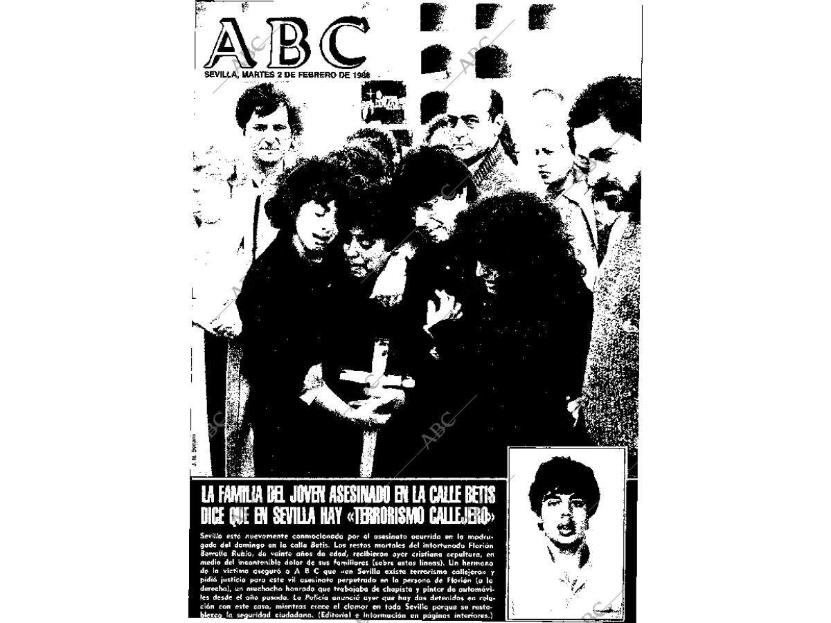 Periódico ABC SEVILLA 02-02-1988,portada imagen Foto