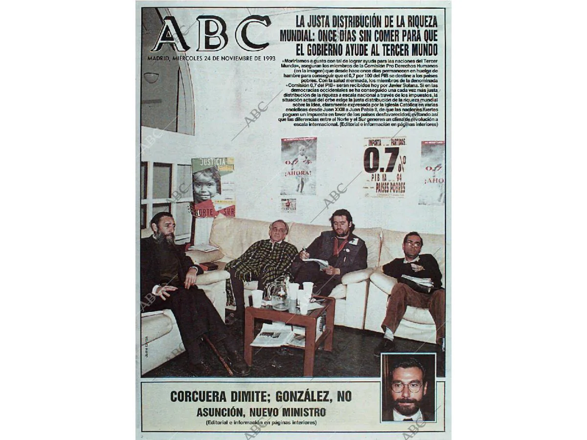 Periódico ABC MADRID 24-11-1993,portada