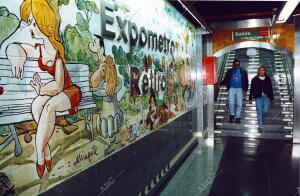 Tres murales de Mingote adornan la remodelada estación de <strong>metro</strong> de Retiro