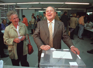 Elecciones Municipales en Barcelona....Jordi Pujol....Foto Yolanda...