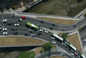Vistas Aéreas de la Ciudad. En la Imagen: M-30 Sur