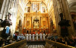 En la Catedral, el obispo Juan José Asenjo, ofició una misa con motivo de la...