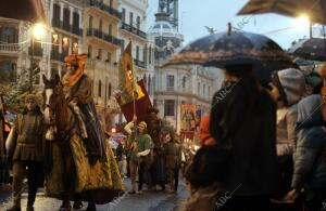 Figurantes participan en la celebración del desfile histórico que recrea la...