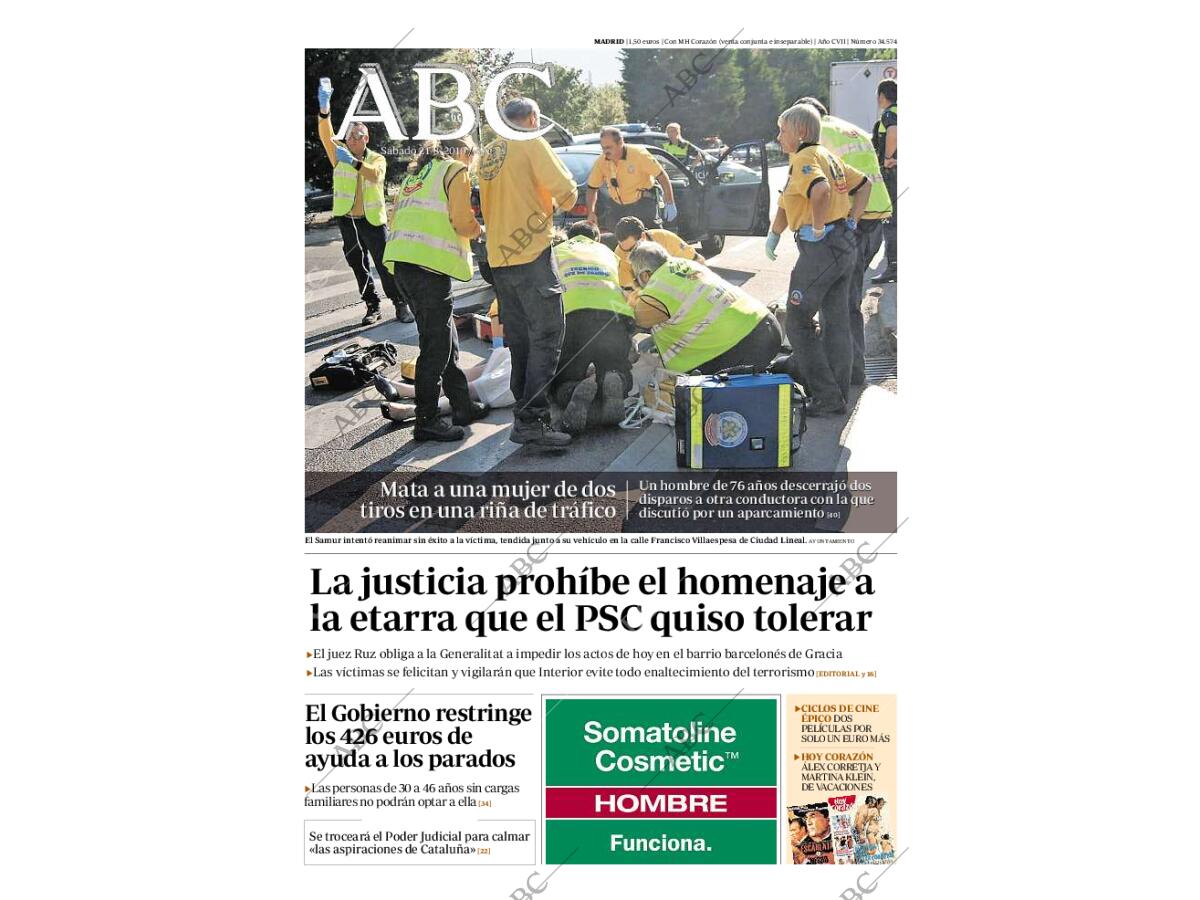 Periódico ABC MADRID 21-08-2010,portada - Archivo ABC