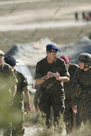 S.M el Rey Felipe Vi, Asiste al ejercicio Trident Juncture, en el campo de...