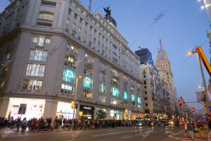 Ambiente en la gran vía de Madrid
