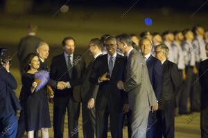 El presidente de los Estados Unidos Barack Obama llega A Madrid